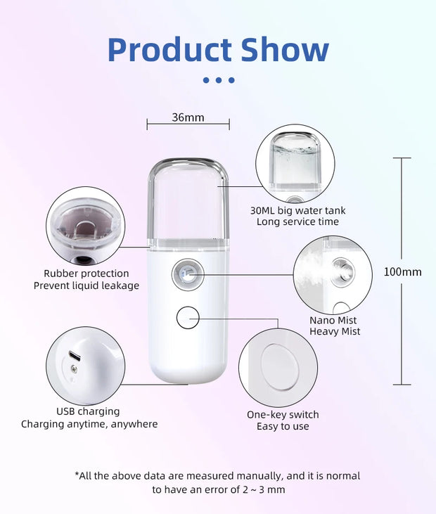 Mini Facial Cooling Mist Humidifier